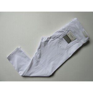 NWT AG Adriano Goldschmied Stilt in White Sateen Cigarette Crop Stretch Jeans 32
